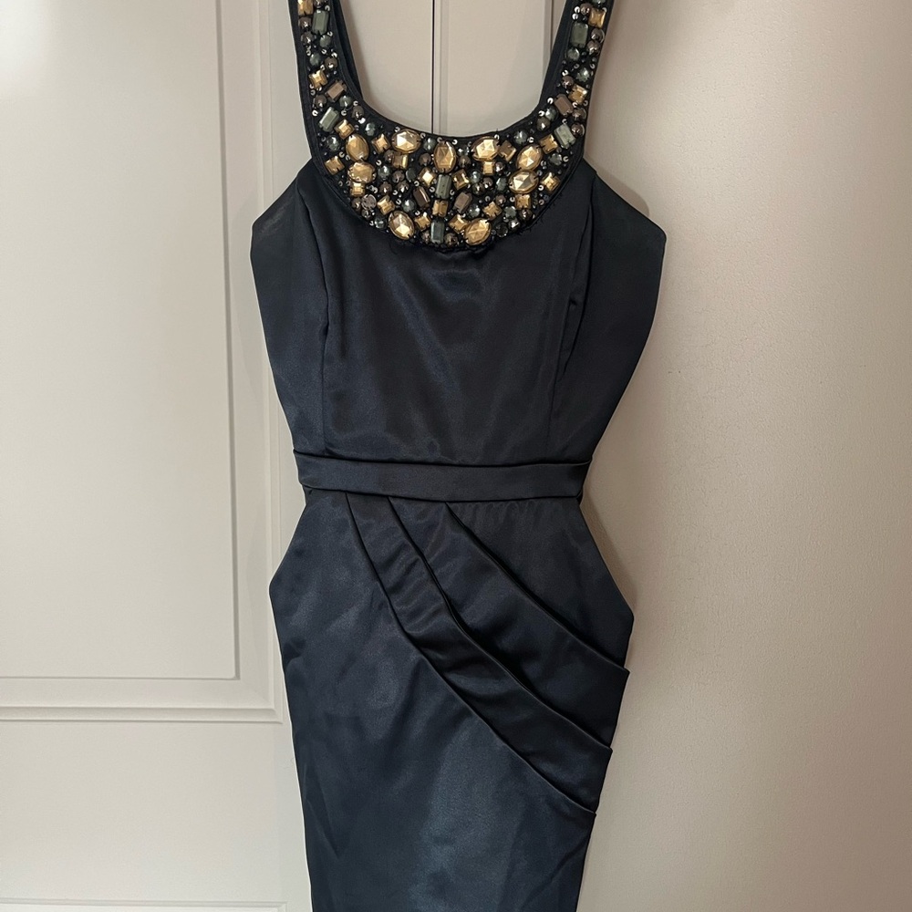 Elegant Gray Embellished Dress